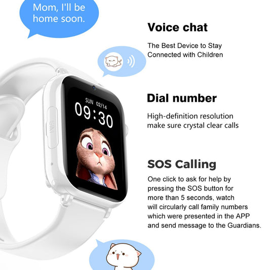Reloj Inteligente para Niños 4G con GPS — Pantalla 1.85", Resistente al Agua
