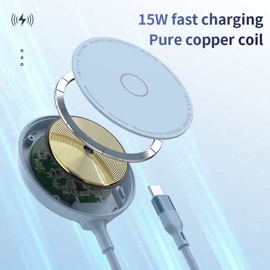 Cargador Inalámbrico Magnético con Soporte — Compatible iPhone 13/14