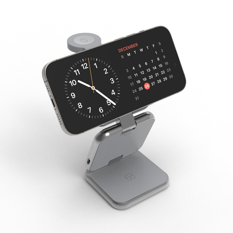 Cargador Inalámbrico Plegable 3 en 1 — iPhone, Apple Watch y AirPods