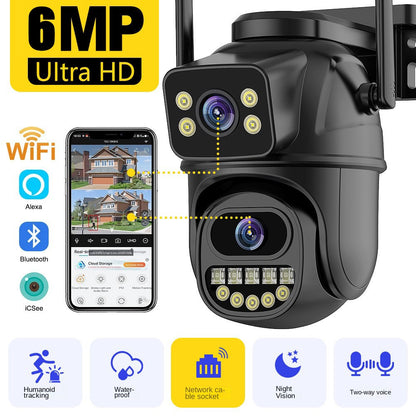 Cámara de Seguridad WiFi 360° Exterior — 1080P HD, Visión Nocturna, Control Remoto
