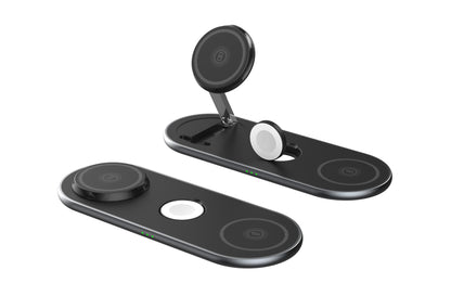 Cargador Inalámbrico Magnético 3 en 1 — Plegable, Carga Rápida Apple