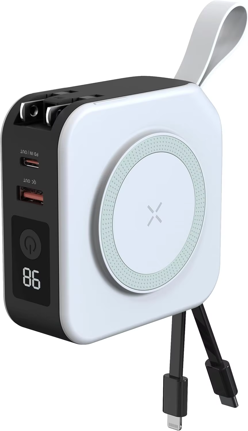 Power Bank Magnético 5 en 1 — 22.5W Inalámbrico, 10000mAh, para Viajes