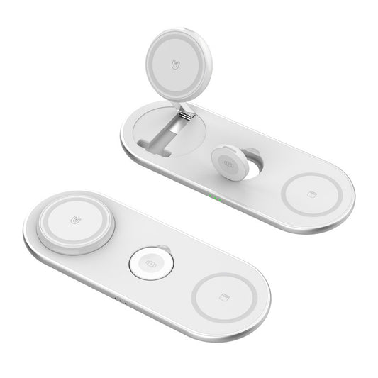 Cargador Inalámbrico Magnético 3 en 1 — Plegable, Carga Rápida Apple
