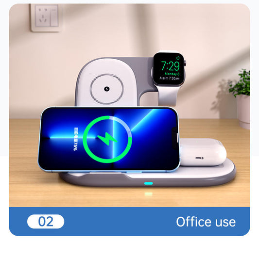 Cargador Inalámbrico Plegable 3 en 1 — iPhone, Auriculares y Reloj