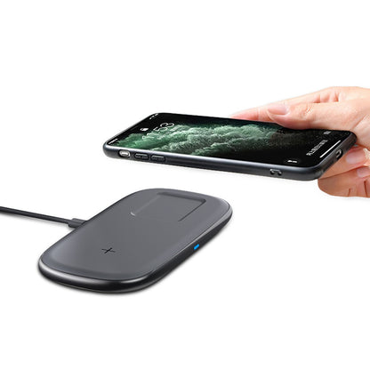 Cargador Inalámbrico 2 en 1 — iPhone y AirPods, 15W, Multifuncional