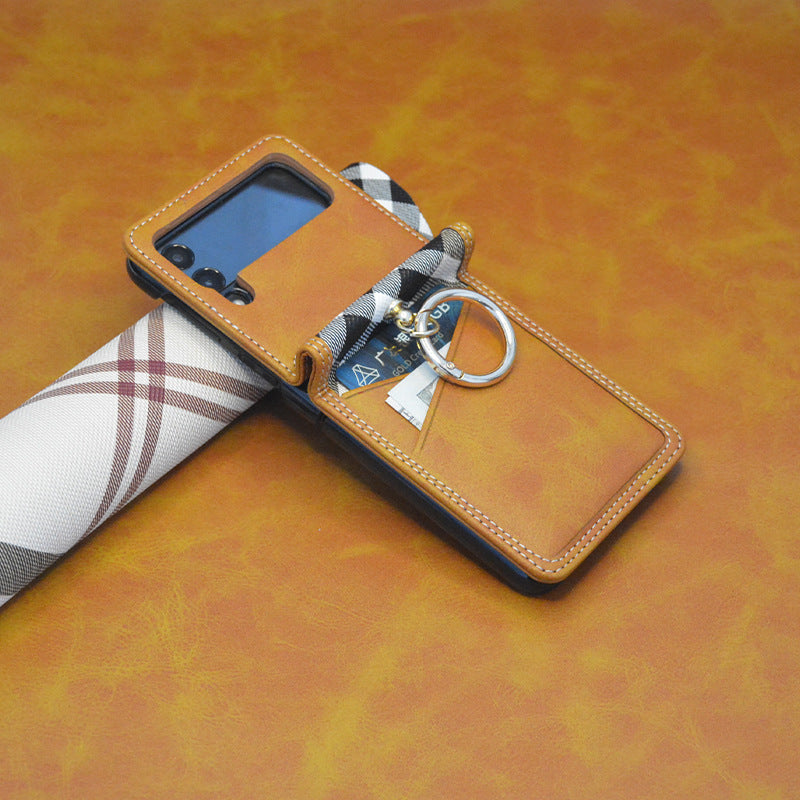 Funda Cuero PU para Móviles Plegables — Samsung Z Flip 3/4, Huawei P50 Pocket, Motorola Razr