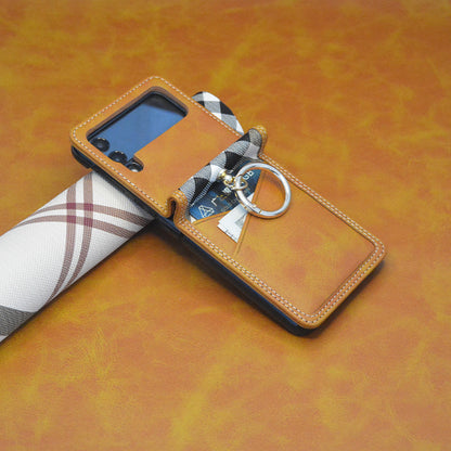 Funda Cuero PU para Móviles Plegables — Samsung Z Flip 3/4, Huawei P50 Pocket, Motorola Razr