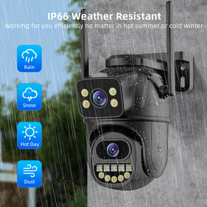 Cámara de Seguridad WiFi 360° Exterior — 1080P HD, Visión Nocturna, Control Remoto