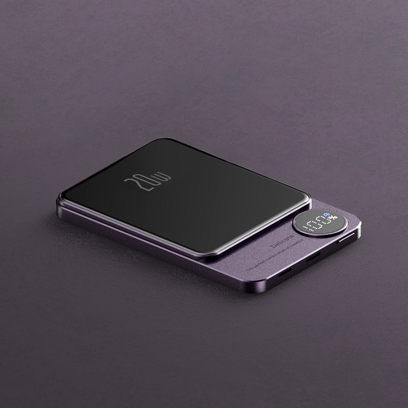Power Bank Metálico Ultrafino con Carga Inalámbrica Rápida — Estilo Industrial