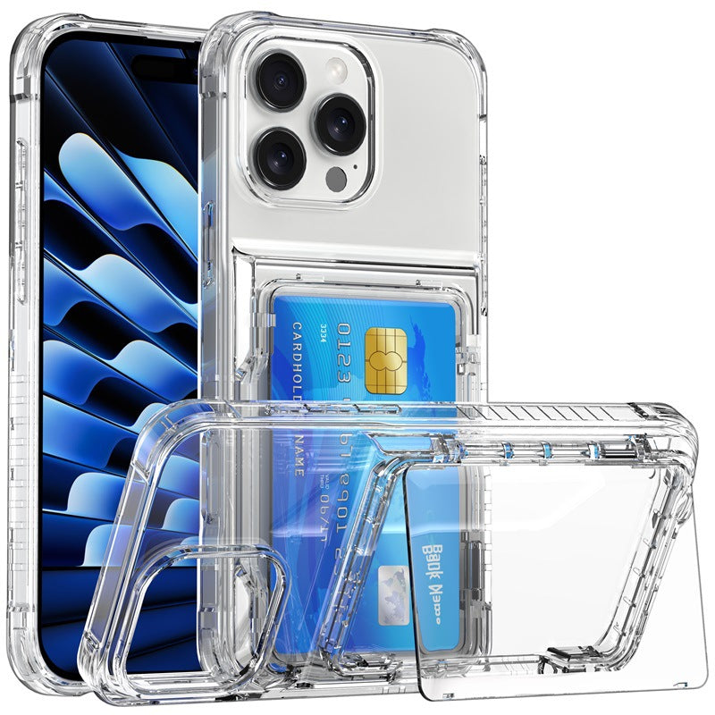 Funda iPhone 16/15/14 Transparente con Tarjetero — Flip, Antigolpes