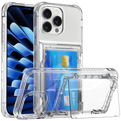 Funda iPhone 16/15/14 Transparente con Tarjetero — Flip, Antigolpes