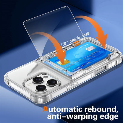 Funda iPhone 16/15/14 Transparente con Tarjetero — Flip, Antigolpes
