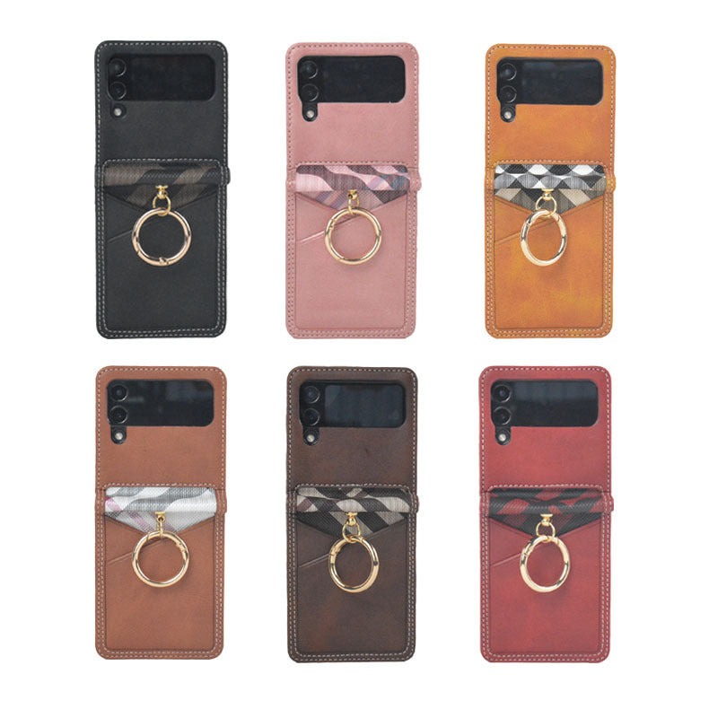Funda Cuero PU para Móviles Plegables — Samsung Z Flip 3/4, Huawei P50 Pocket, Motorola Razr