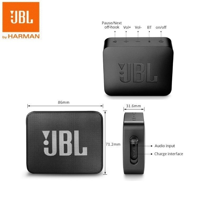 Altavoz Portátil JBL Go 2 — Bluetooth, IPX7 Resistente al Agua, Graves Potentes