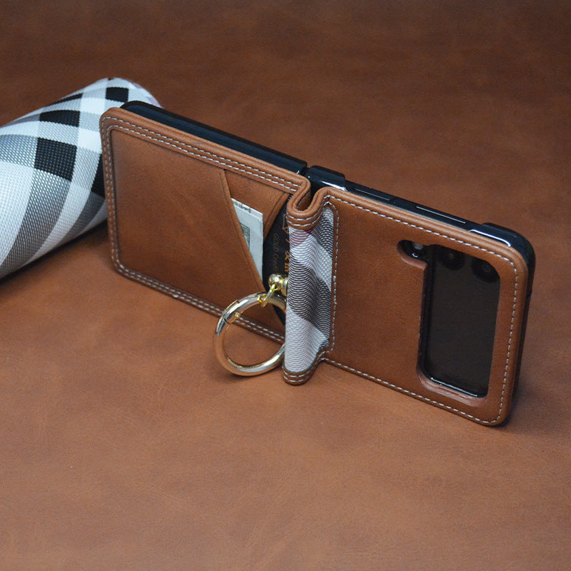 Funda Cuero PU para Móviles Plegables — Samsung Z Flip 3/4, Huawei P50 Pocket, Motorola Razr