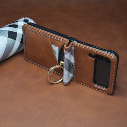 Funda Cuero PU para Móviles Plegables — Samsung Z Flip 3/4, Huawei P50 Pocket, Motorola Razr