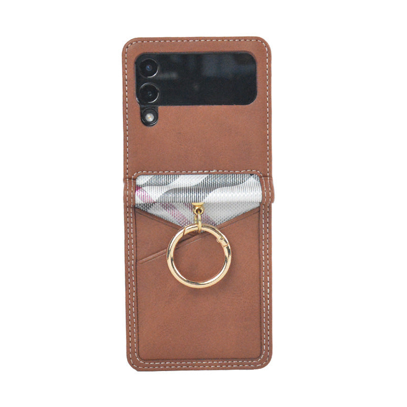 Funda Cuero PU para Móviles Plegables — Samsung Z Flip 3/4, Huawei P50 Pocket, Motorola Razr