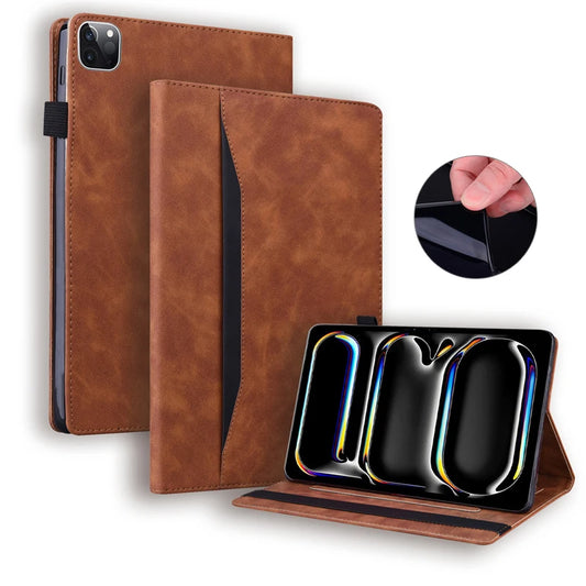 Funda iPad Pro 11/13 Pulgadas 2024 M4 — Cuero PU, Tapa Folio, Uso Profesional