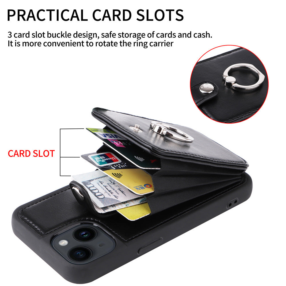 Funda iPhone Tipo Cartera con Acordeón — Cuero PU, Tapa Magnética, iPhone 13/14 Pro Max