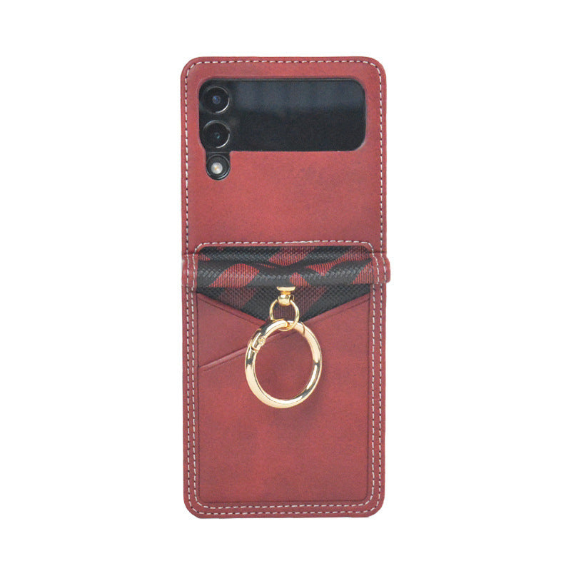 Funda Cuero PU para Móviles Plegables — Samsung Z Flip 3/4, Huawei P50 Pocket, Motorola Razr