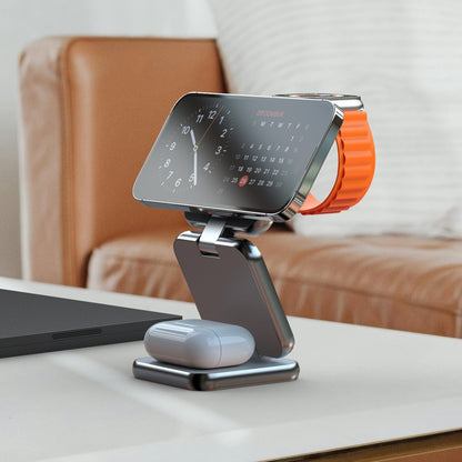 Cargador Inalámbrico Plegable 3 en 1 — iPhone, Apple Watch y AirPods