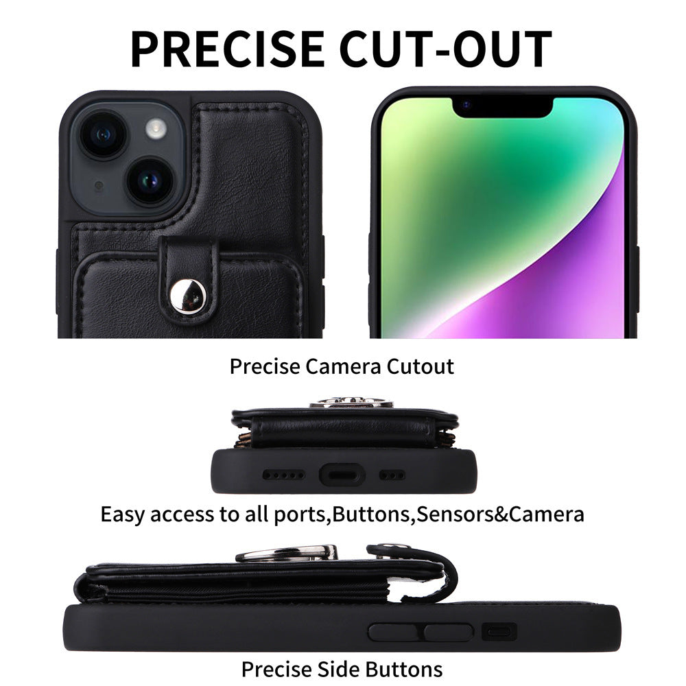 Funda iPhone Tipo Cartera con Acordeón — Cuero PU, Tapa Magnética, iPhone 13/14 Pro Max