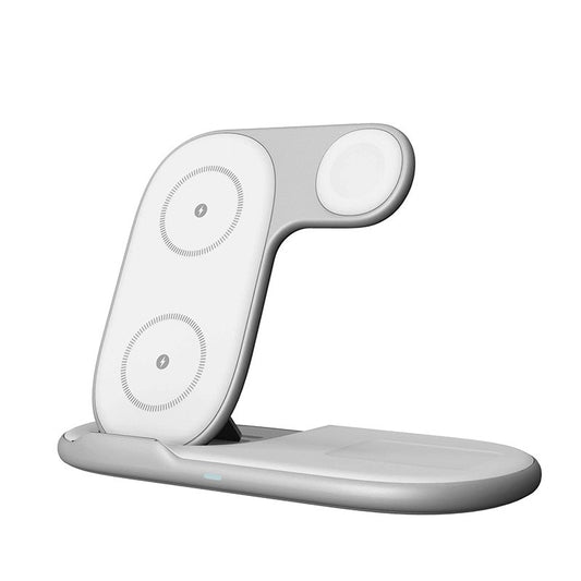 Cargador Inalámbrico Plegable 3 en 1 — iPhone, Auriculares y Reloj