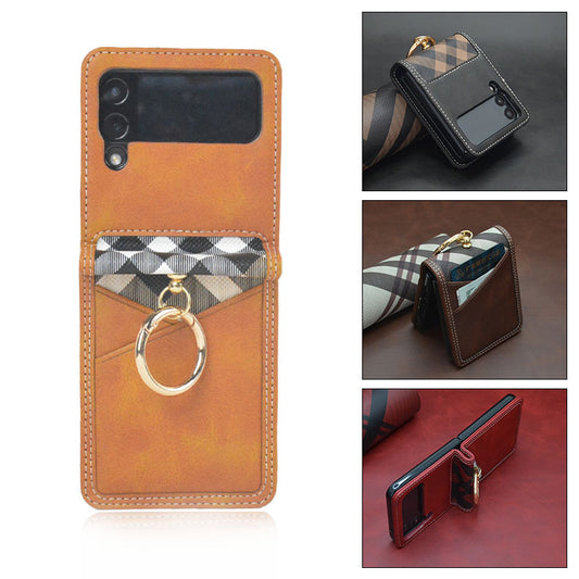 Funda Cuero PU para Móviles Plegables — Samsung Z Flip 3/4, Huawei P50 Pocket, Motorola Razr
