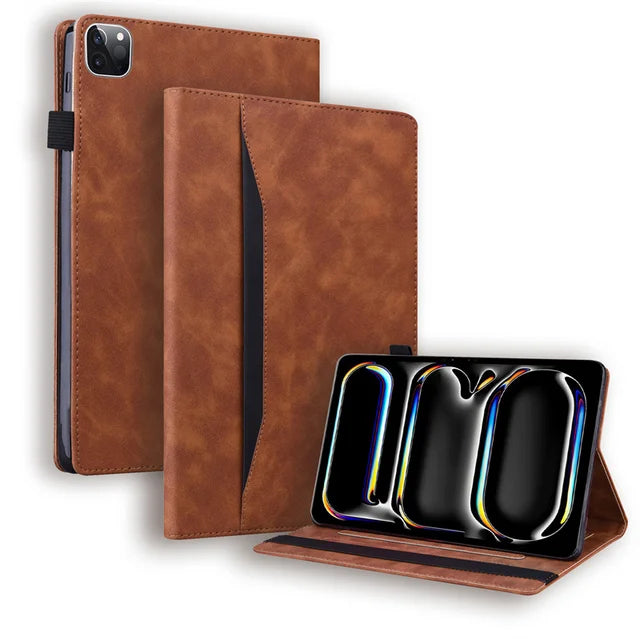 Funda iPad Pro 11/13 Pulgadas 2024 M4 — Cuero PU, Tapa Folio, Uso Profesional