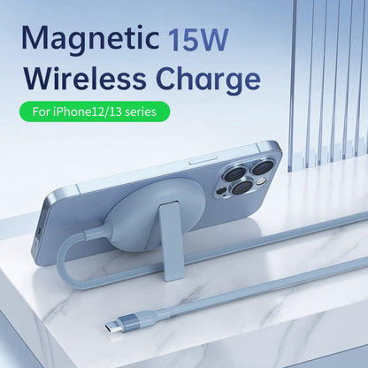 Cargador Inalámbrico Magnético con Soporte — Compatible iPhone 13/14