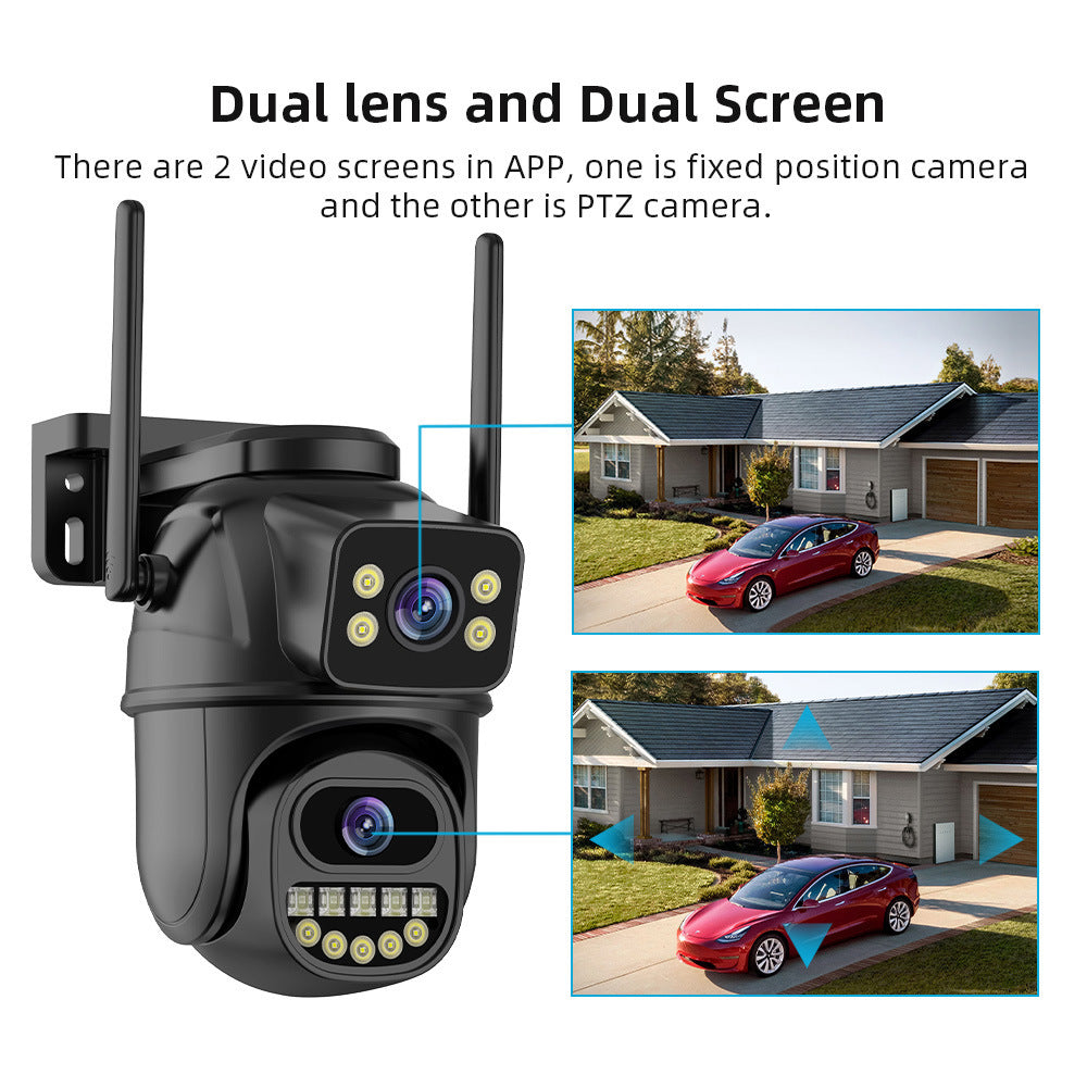 Cámara de Seguridad WiFi 360° Exterior — 1080P HD, Visión Nocturna, Control Remoto