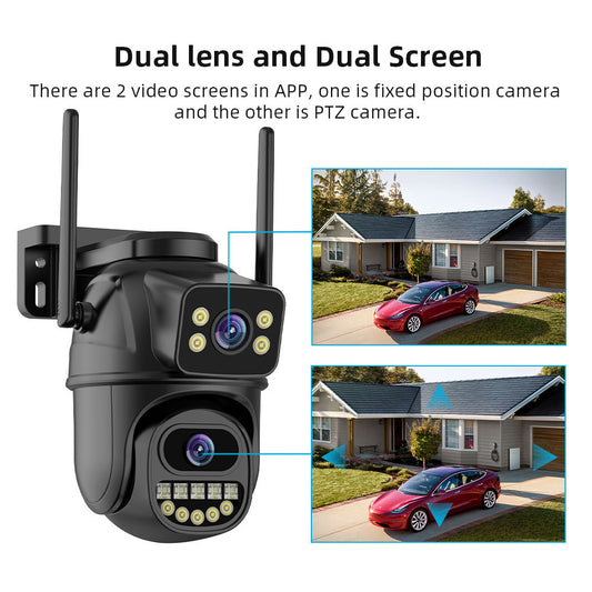 Cámara de Seguridad WiFi 360° Exterior — 1080P HD, Visión Nocturna, Control Remoto