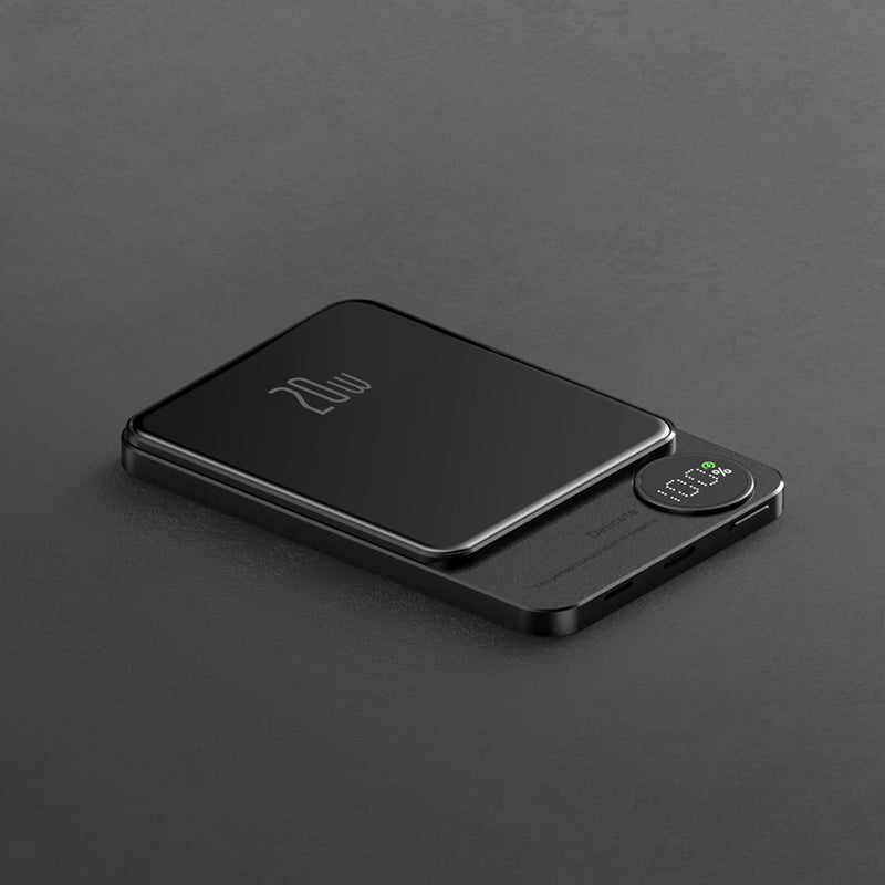 Power Bank Metálico Ultrafino con Carga Inalámbrica Rápida — Estilo Industrial