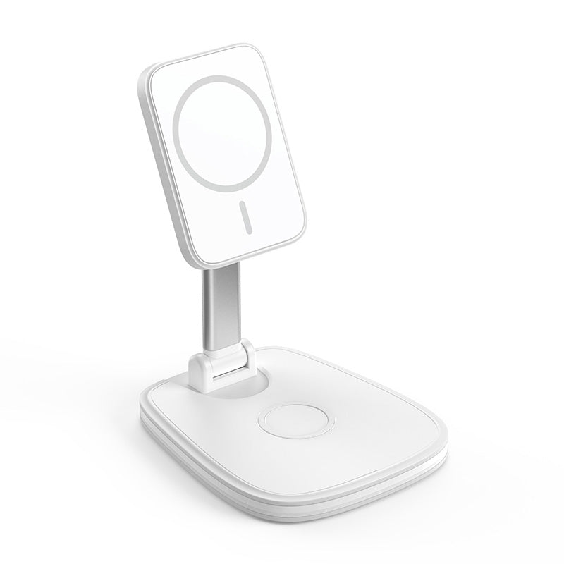 Base de Carga Inalámbrica Multifuncional Plegable — Compatible iPhone y Huawei, Soporte Magnético