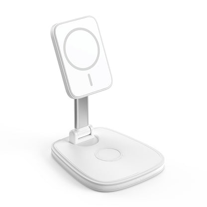 Base de Carga Inalámbrica Multifuncional Plegable — Compatible iPhone y Huawei, Soporte Magnético