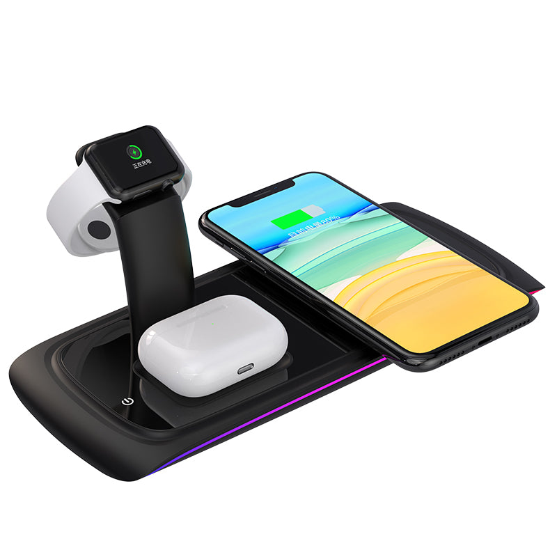 Cargador Inalámbrico 3 en 1 — Apple Watch, iPhone y AirPods, 15W