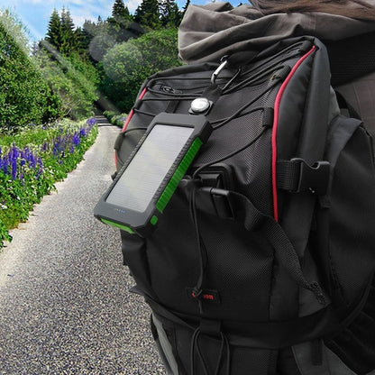 Power Bank Solar 20000mAh con Luz LED — Impermeable, 2 Puertos USB